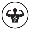 Man have strong muscles icon