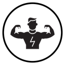 Man have strong muscles icon