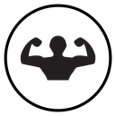 Man have strong muscles icon