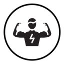 Man have strong muscles icon