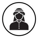 Man in wearing a keffiyeh icon