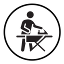 Man iron clothes icon