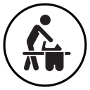 Man iron clothes icon