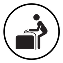 Man iron clothes icon