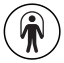 Man jumping with skipping rope icon