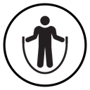Man jumping with skipping rope icon