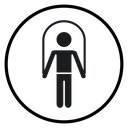 Man jumping with skipping rope Black Filled icon
