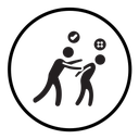 Man pushing another person icon
