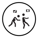 Man pushing another person icon
