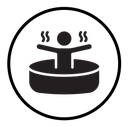 Man relaxing in jacuzzi icon