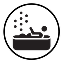 Man relaxing in jacuzzi icon