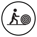 Man rolling carpet mat icon