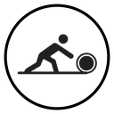 Man rolling carpet mat icon
