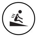 Man slide on slope icon