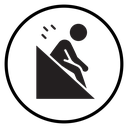 Man slide on slope icon