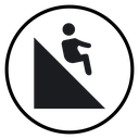 Man slide on slope icon