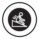 Man slide on slope icon
