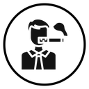 Man smoking cigarette icon