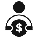 Man take money credit Black Filled icon