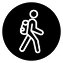 Man with backpack icon