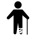 Man with broken leg Black Filled icon