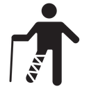 Man with broken leg icon