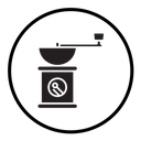 Manual coffee grinder icon