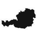 Map of Austria Black Filled icon