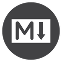 Markdown Logo Mark Black Filled icon