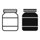 Mason jar glass container icon