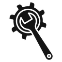 Mechanic settings Black Filled icon