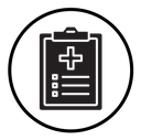 Medical clipboard form icon