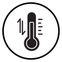Meteorology thermometer measuring icon