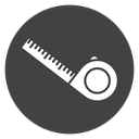 Meter Tape Reel Black Filled icon
