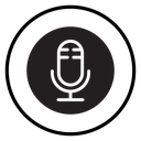 Mic button Black Filled icon