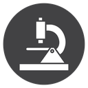 Microscope Triangle Base Black Filled icon