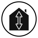 Minimum Ceiling Height Arrow Black Filled icon
