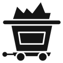 Mining Cart Black Filled icon