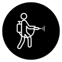 Mite disinfectant man icon