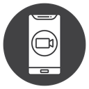 Mobile Video Call Black Filled icon