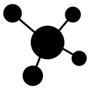 Molecule Central Atom Black Filled icon