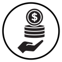 Money Coin Hand Stack icon