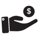 Money in hand icon