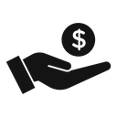 Money in hand icon