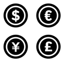 Money black filled icon