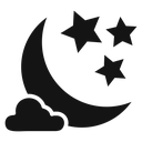 Moon and stars icon