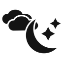 Moon and stars icon