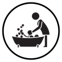 Mother Washing Baby Bathtub icon