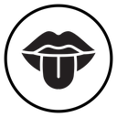 Mouth sticking tongue out icon
