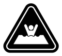 Mud warning sign icon